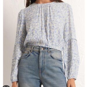 Z Supply Nylah Tropez Blue White Floral top - NWT - S
